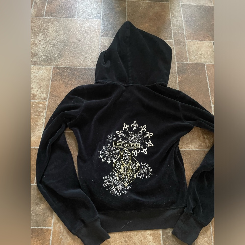 Vintage Juicy Couture Black Velour Hoodie